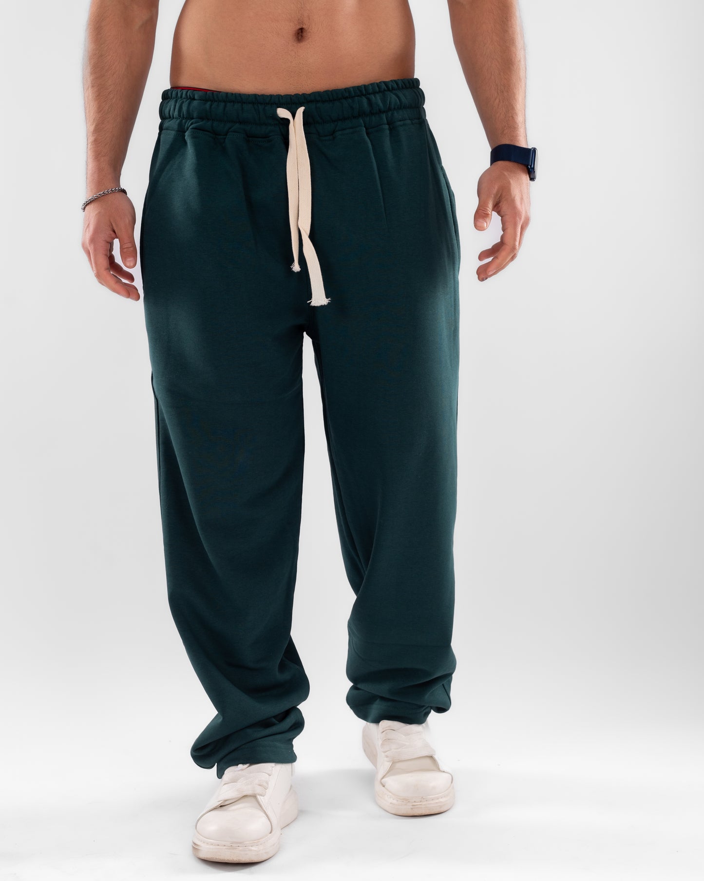 Deep Green Wide Leg Unisex Sweatpants