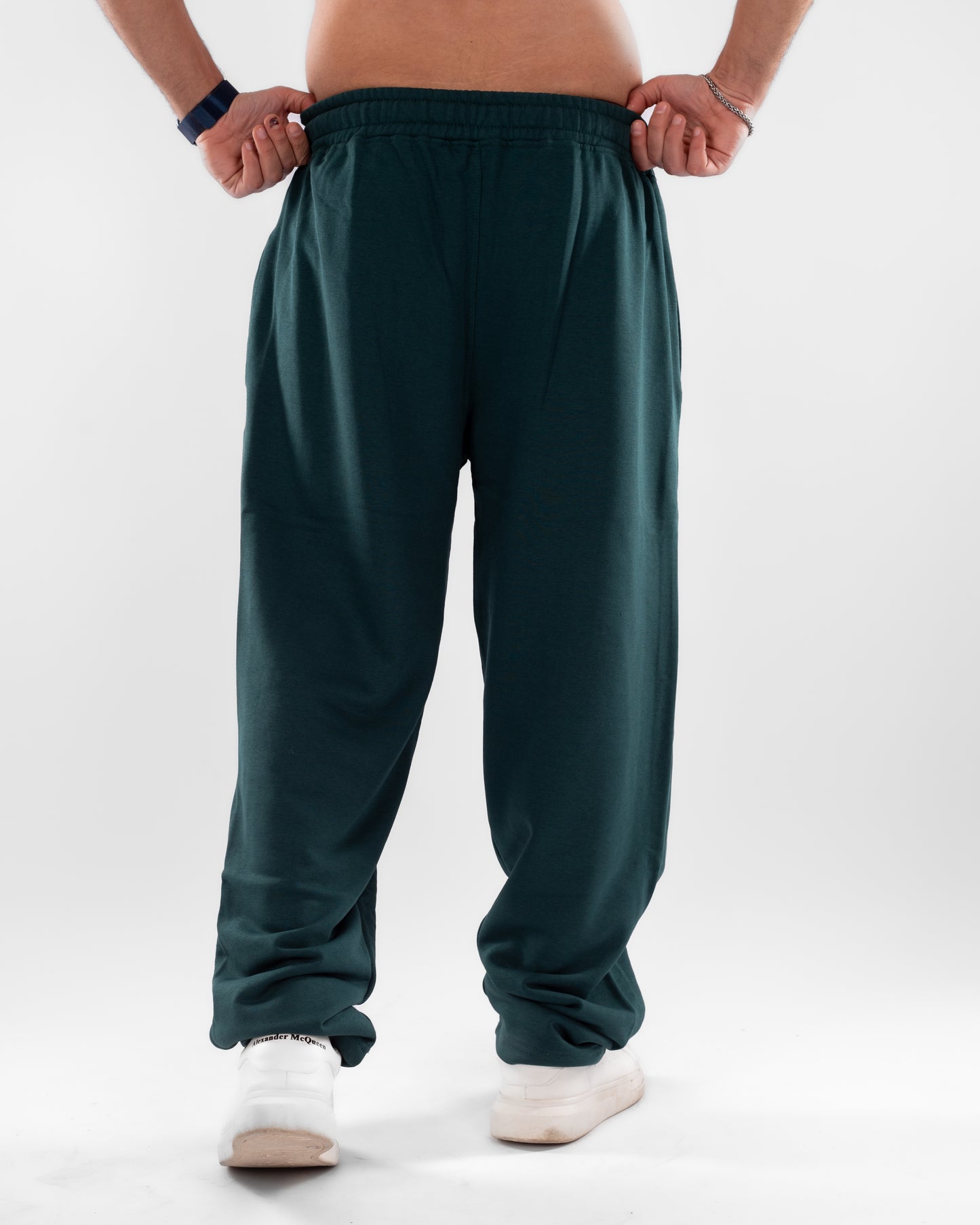 Deep Green Wide Leg Unisex Sweatpants