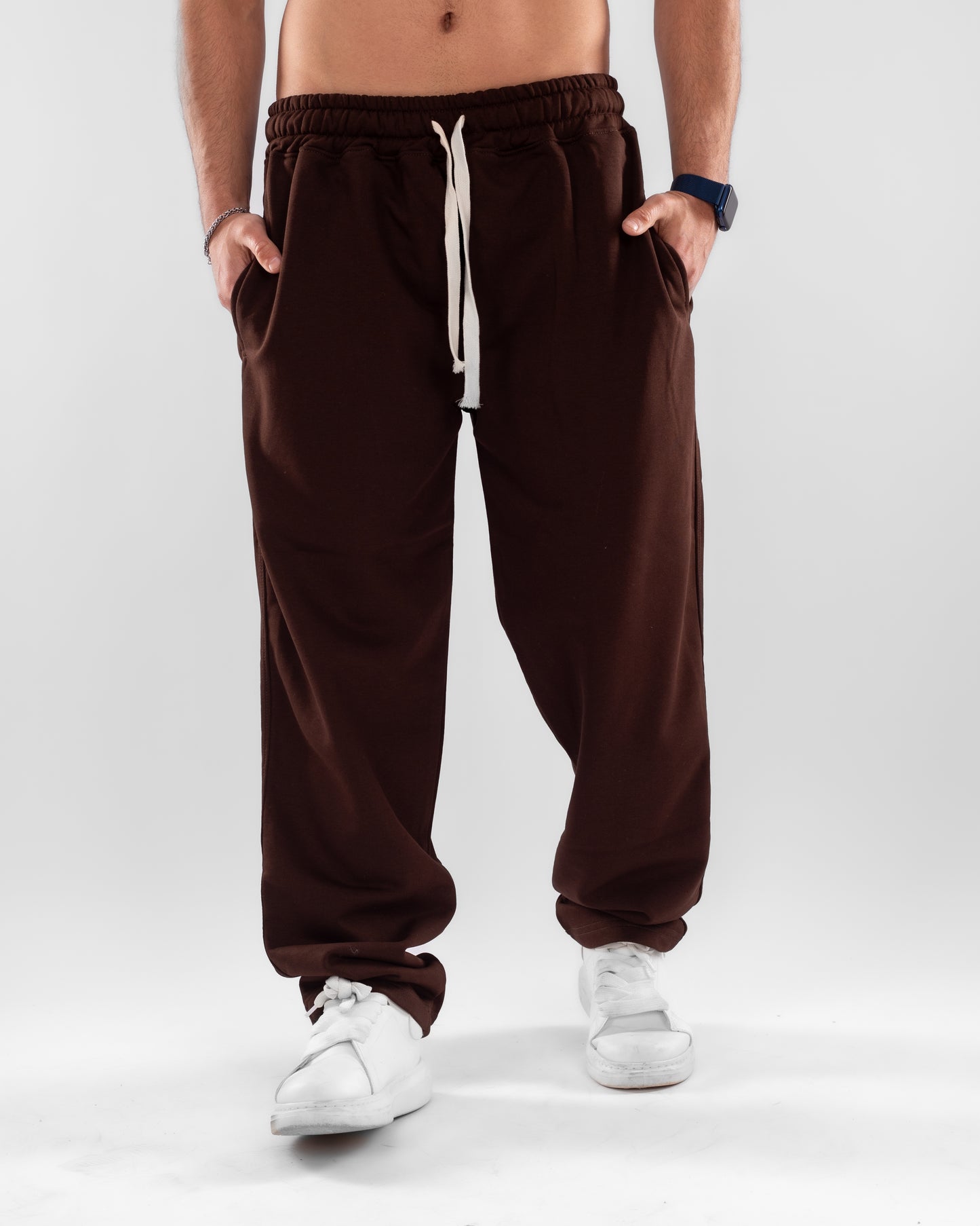 Brown Wide Leg Unisex Sweatpants
