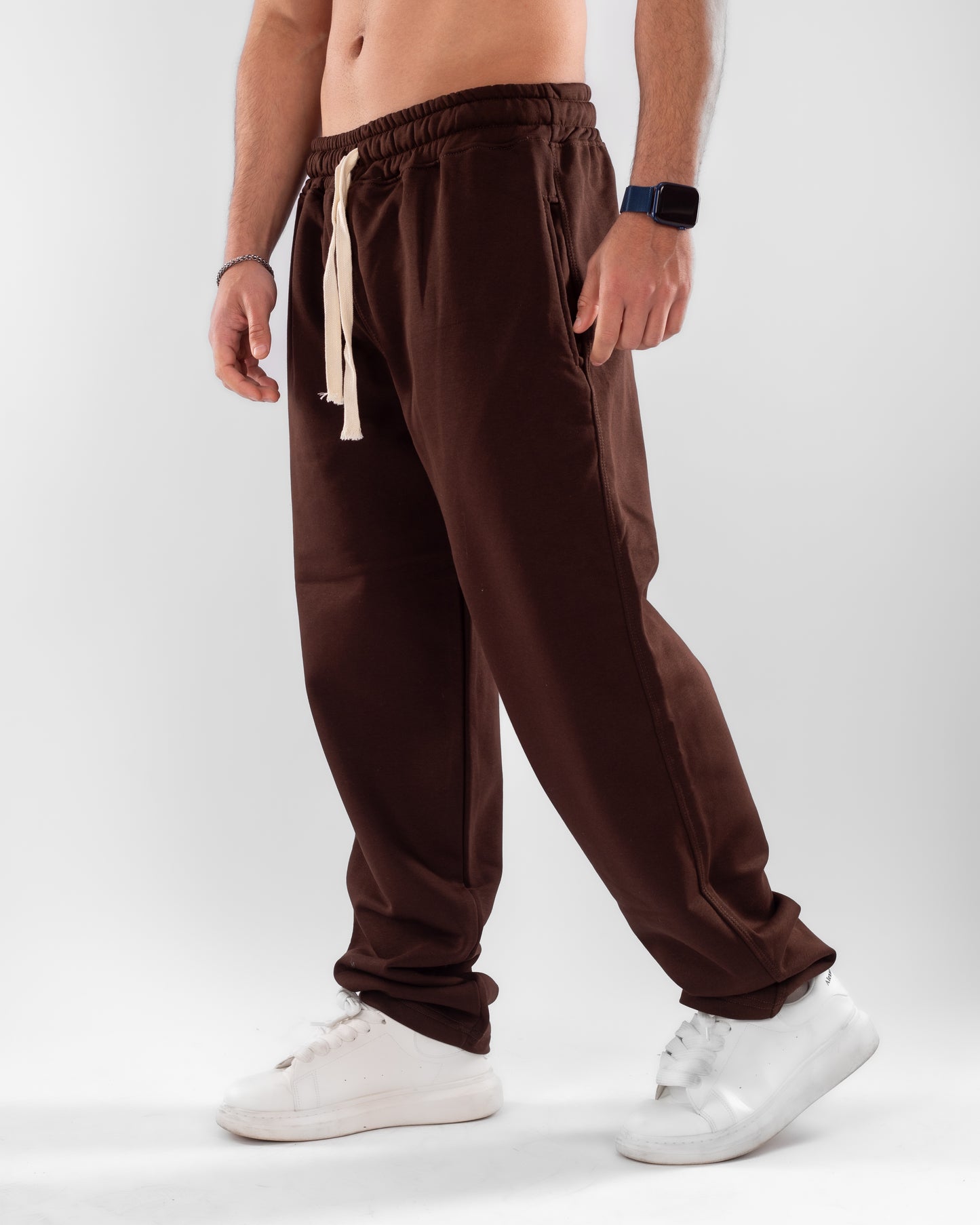 Brown Wide Leg Unisex Sweatpants