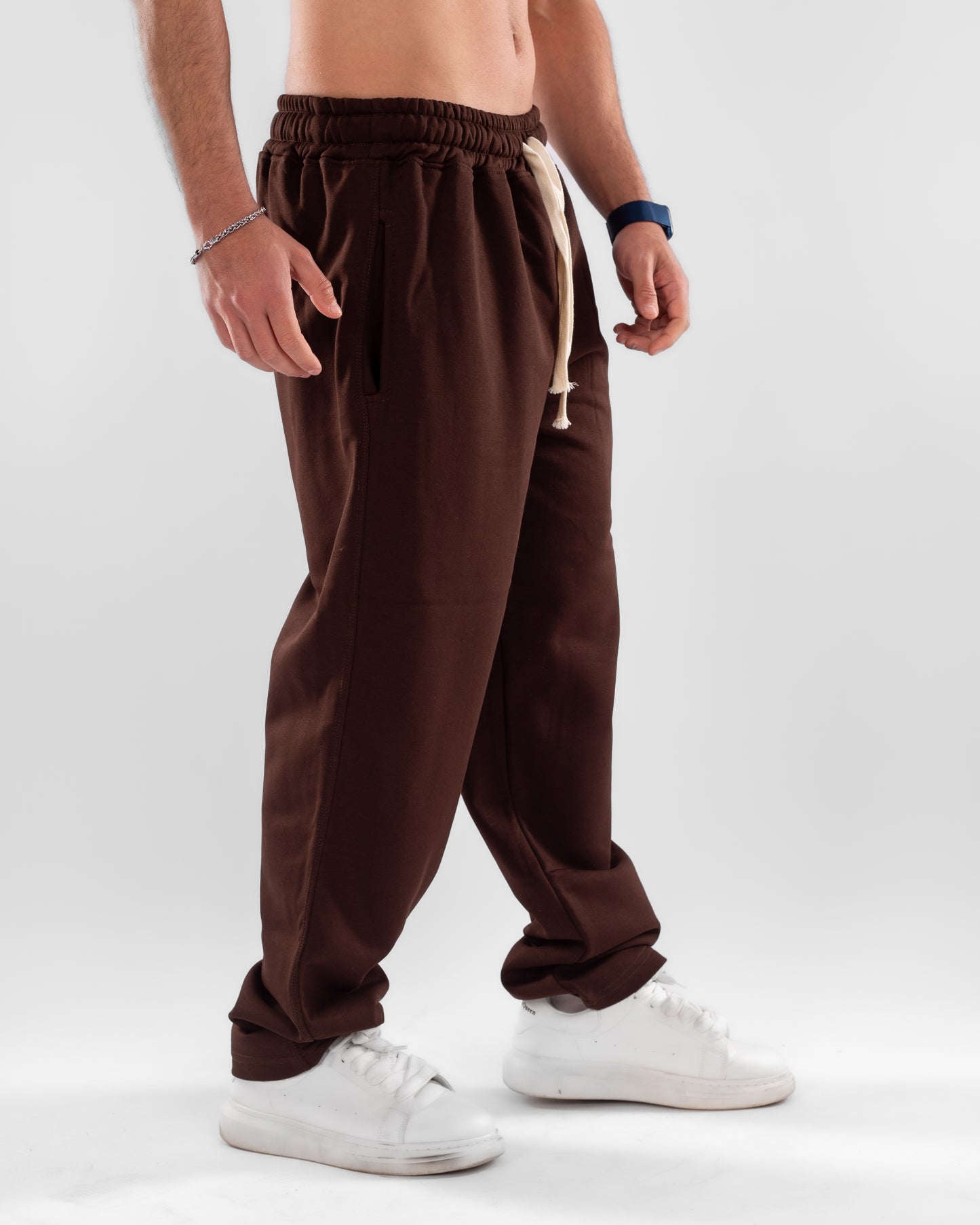 Brown Wide Leg Unisex Sweatpants