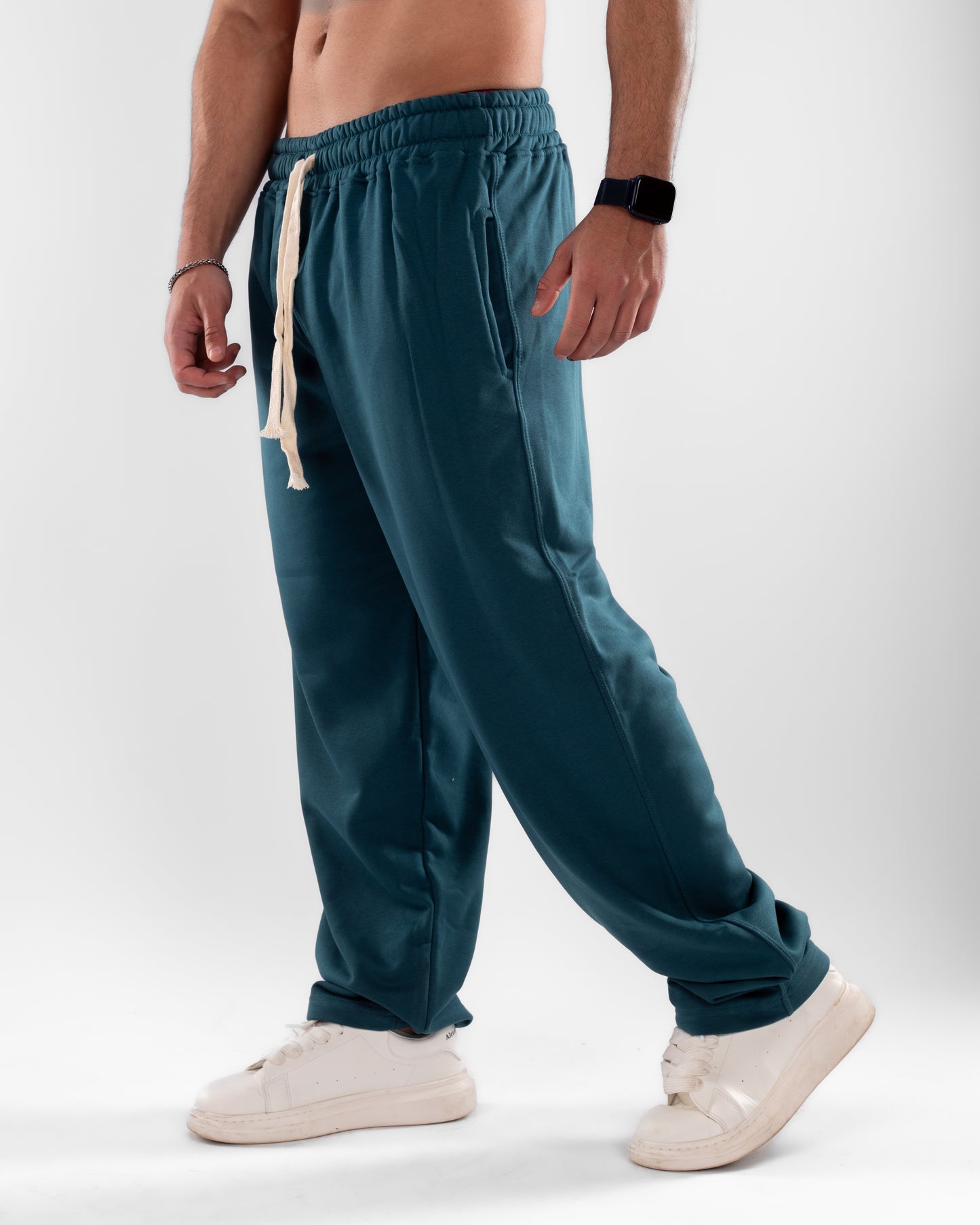 Navy Blue Wide Leg Unisex Sweatpants