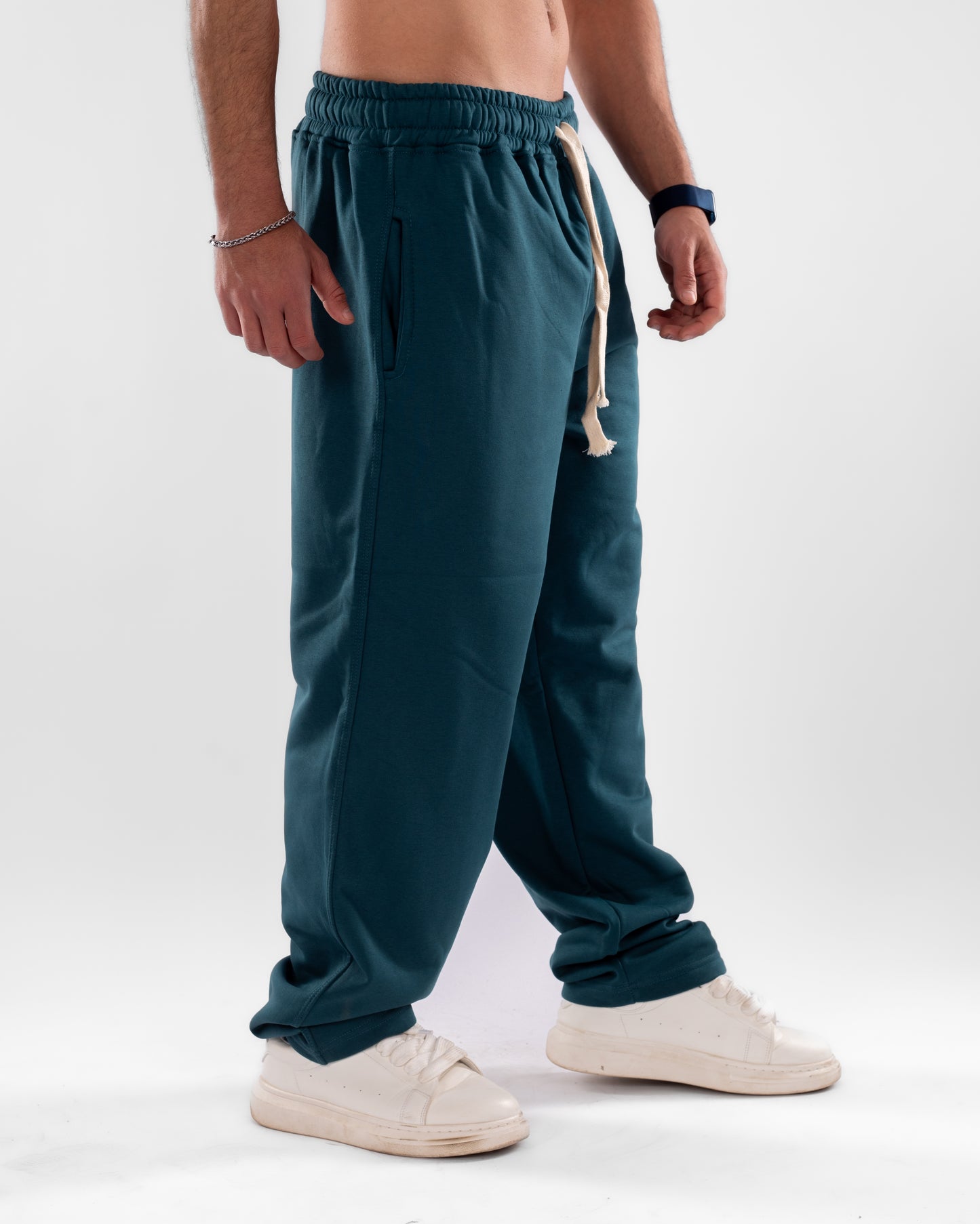 Navy Blue Wide Leg Unisex Sweatpants