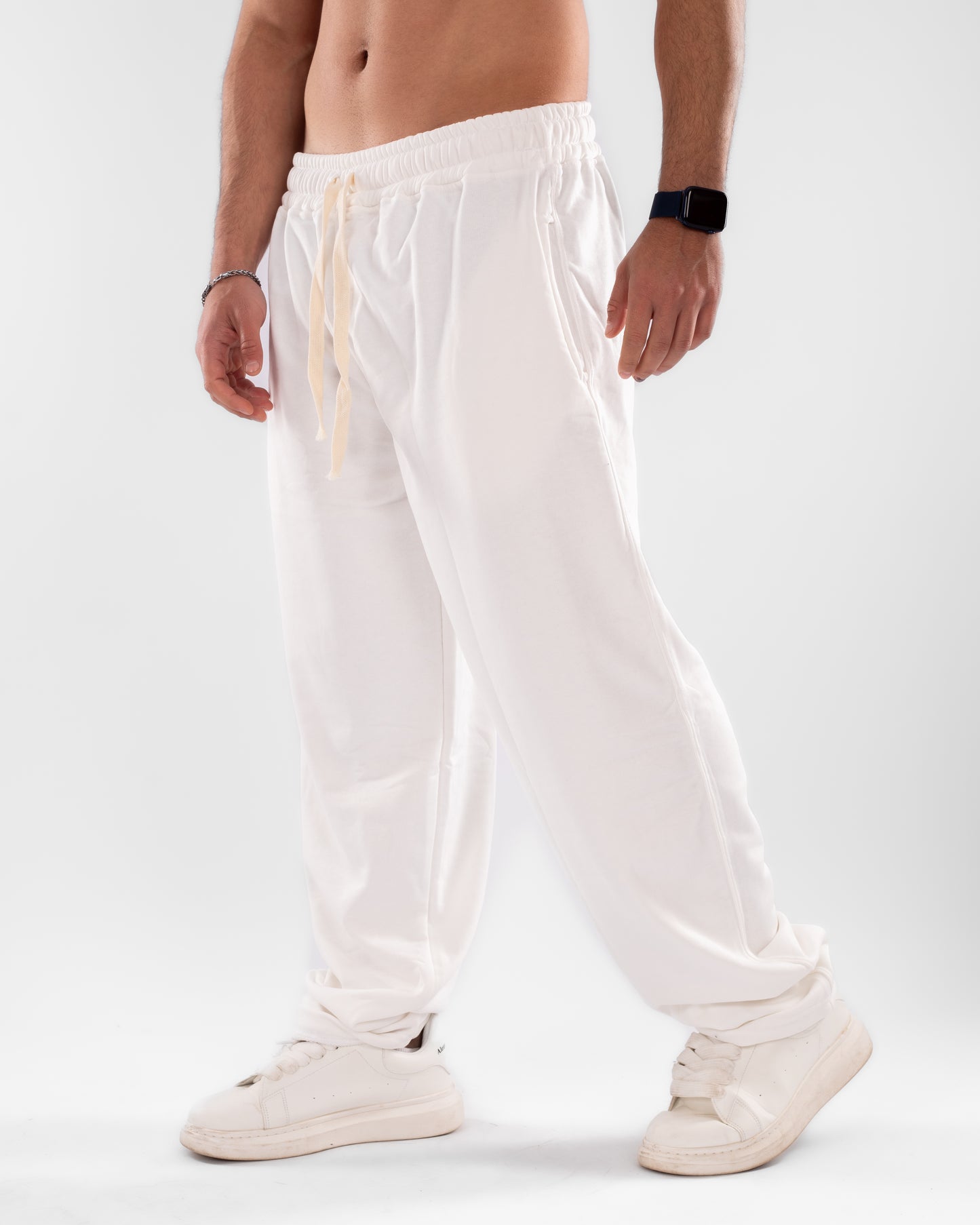 White Wide Leg Unisex Sweatpants
