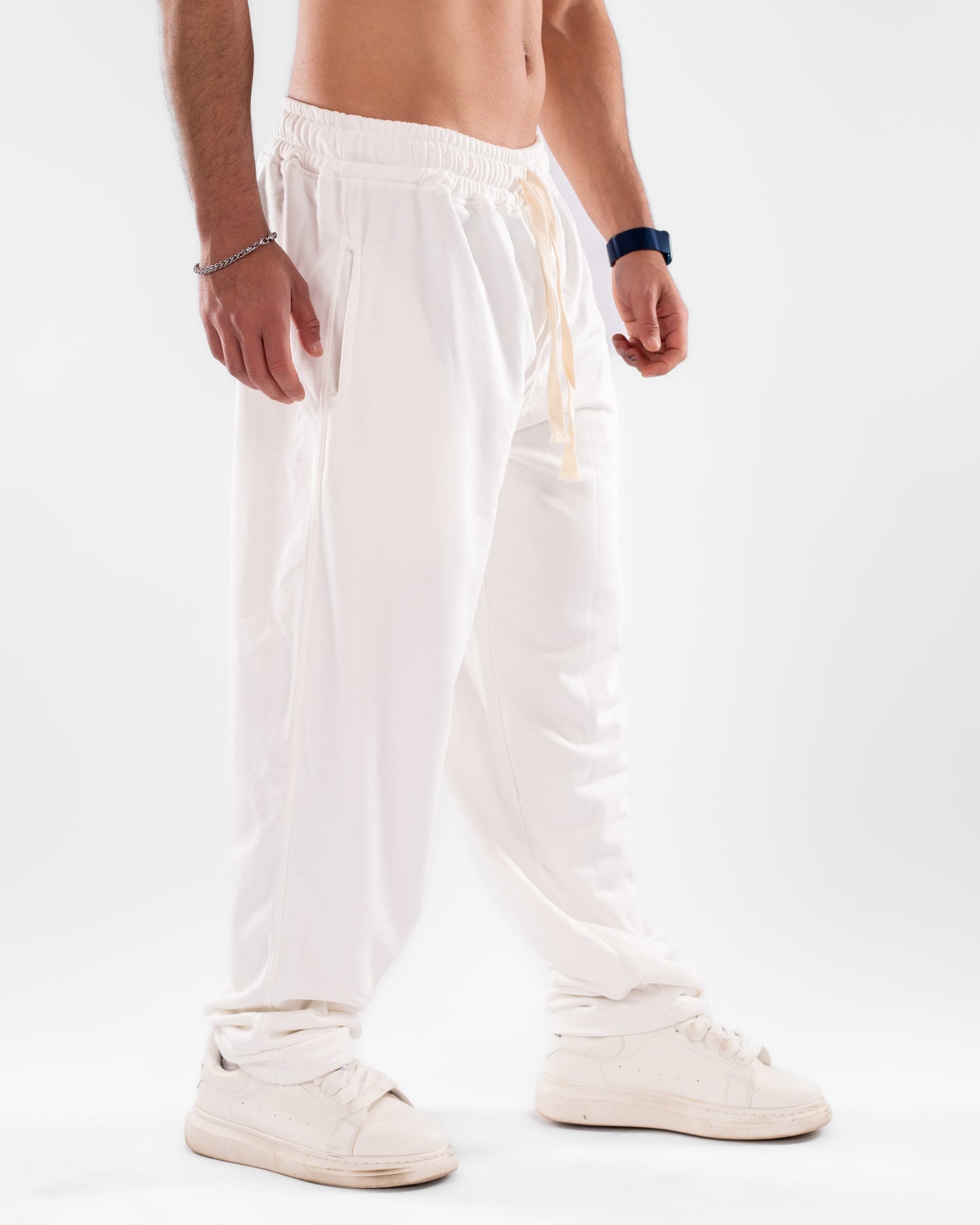 White Wide Leg Unisex Sweatpants