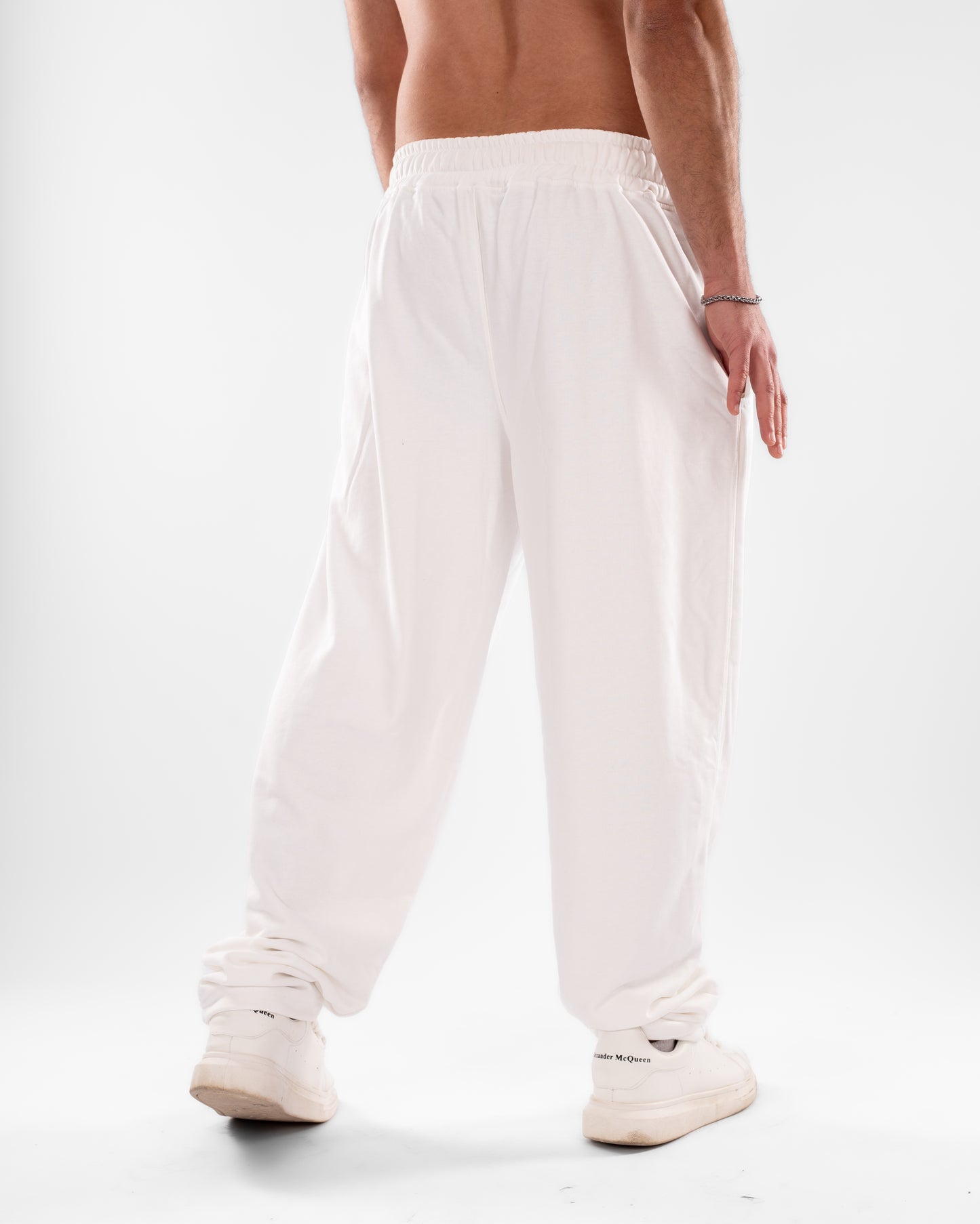White Wide Leg Unisex Sweatpants